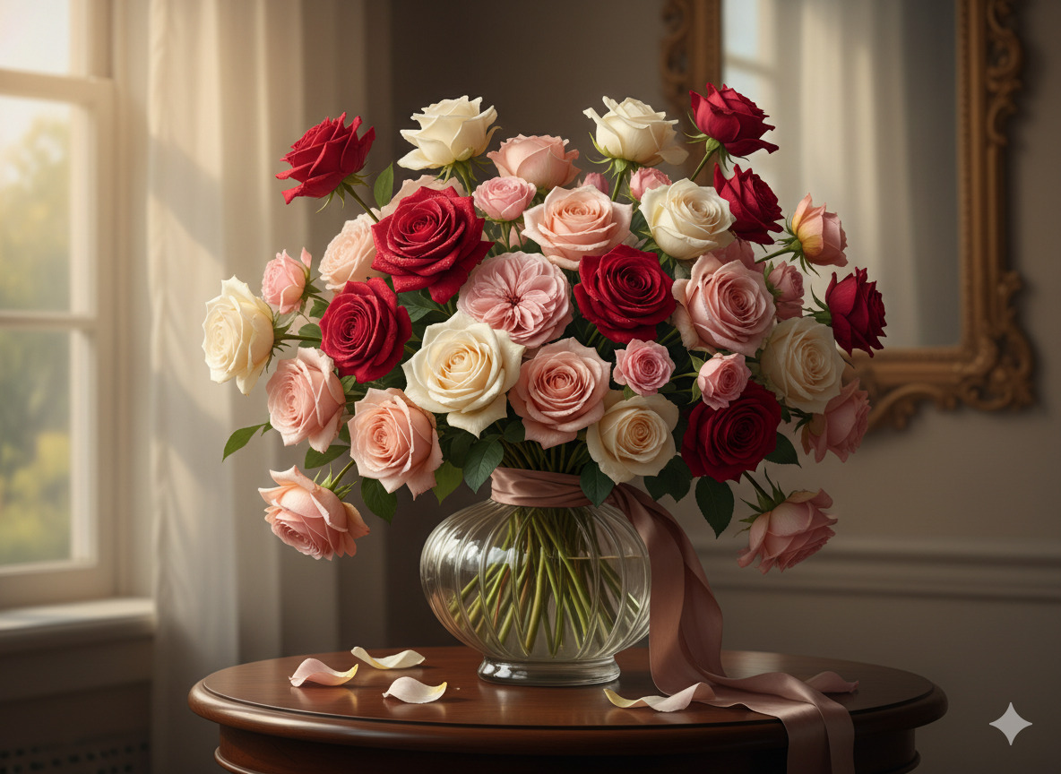 Bukett Romantisk ros